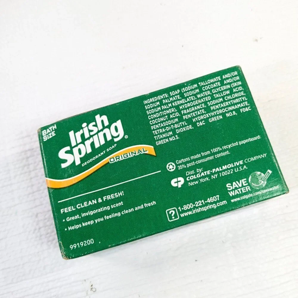Vintage Irish Spring Original Deodorant Soap 3.75 oz Bath size Irish Springs